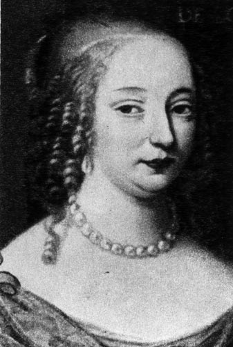 530. Генри Ребёрн, Мария Орлеанская. Эта прическа из волос, завитых локонами, обрамляющими лицо, называлась а ля Севинье. Платье с круглым вырезом украшено лентами и жемчугом. 