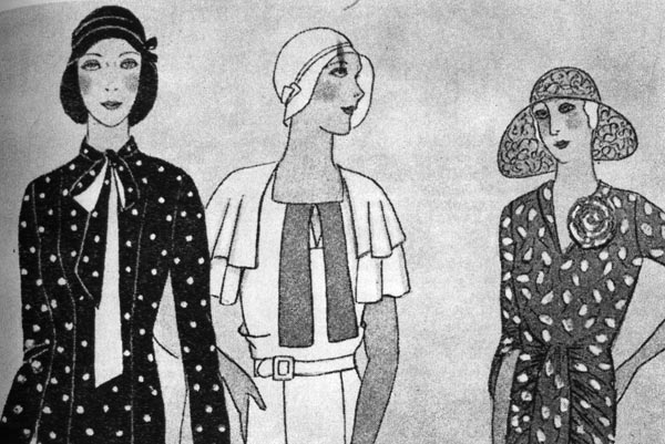 663. «Но луазир» (Nos loisirs). 1930г. Модели Жанны Ланвэн и Н.Гру. В тридцатые годы носят шляпы, тесно прилегающие к голове с узкими опущенными вниз полями. 