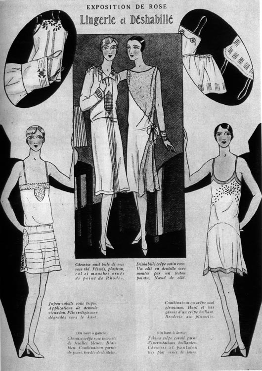 765. «Ho лyaзиp» (Nos loisirs), 1929г. Нижнее белье тридцатых годов делается уже из трикотажа и в принципе имеет современный покрой. 