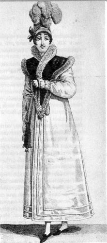 994. «Костюм паризьен» (CostumesParisians), 1814г. Велюровая накидка на рединготе. 